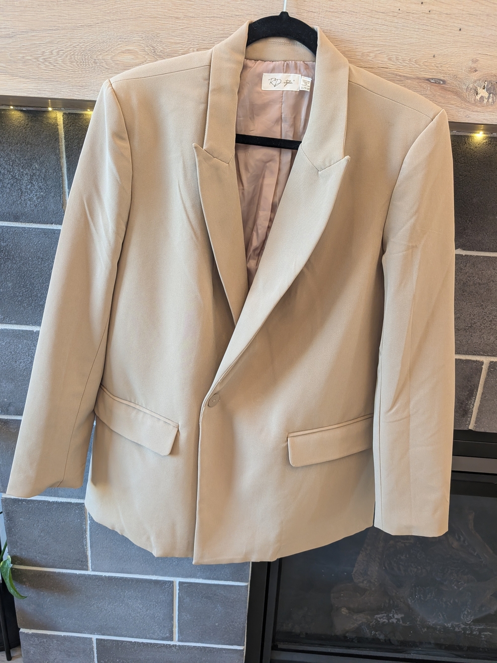 RD Style Beige Tailored Women's Blazer Jacket
